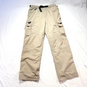 BC Clothing Men's Expedition Cargo Pants XL Tan Lined Stretch Waist Belted